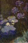 Claude Monet Water Lilies and Agapanthus Lilies Germany oil painting reproduction
